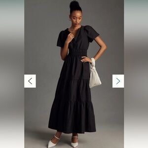 Anthropologie The Somerset Maxi Dress XS Black NWT